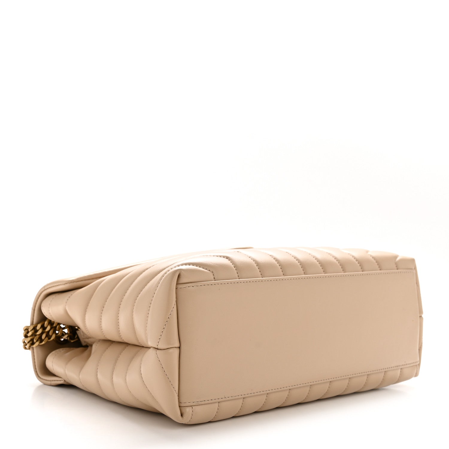 Saint Laurent Calfskin Y Quilted Monogram Medium Loulou Chain Satchel Nude Powder 4 of 13