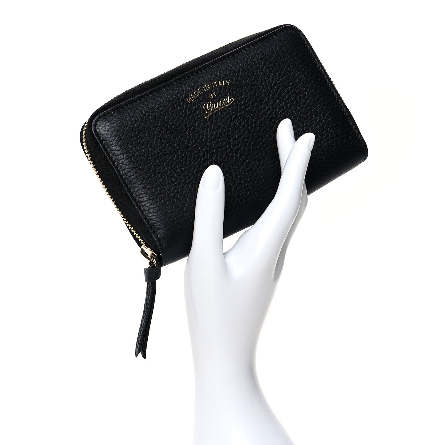 Gucci Dollar Calfskin Medium Swing Zip Around Wallet Black 2 of 7