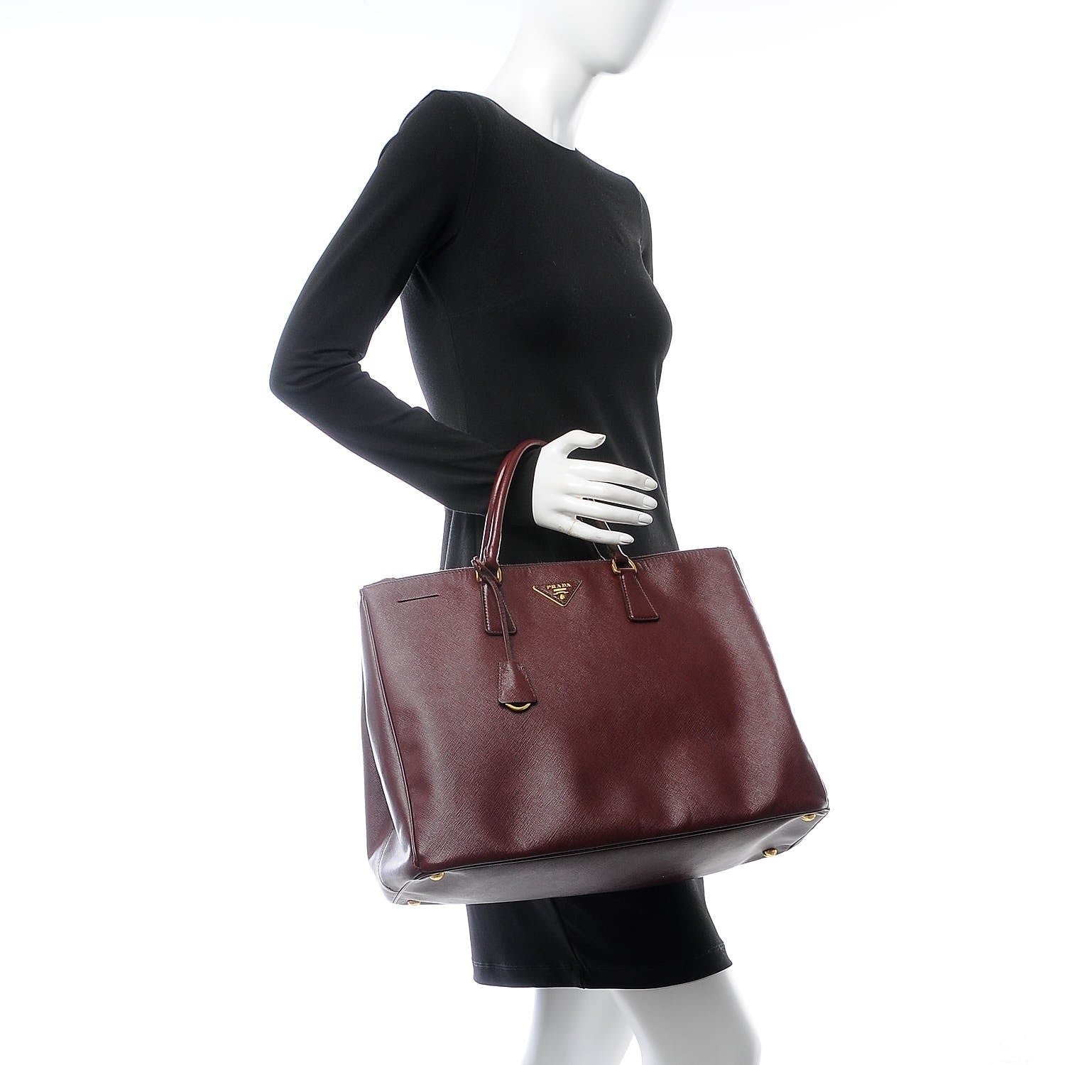 Prada Saffiano Lux Extra Large Galleria Double Zip Tote Granato 2 of 13