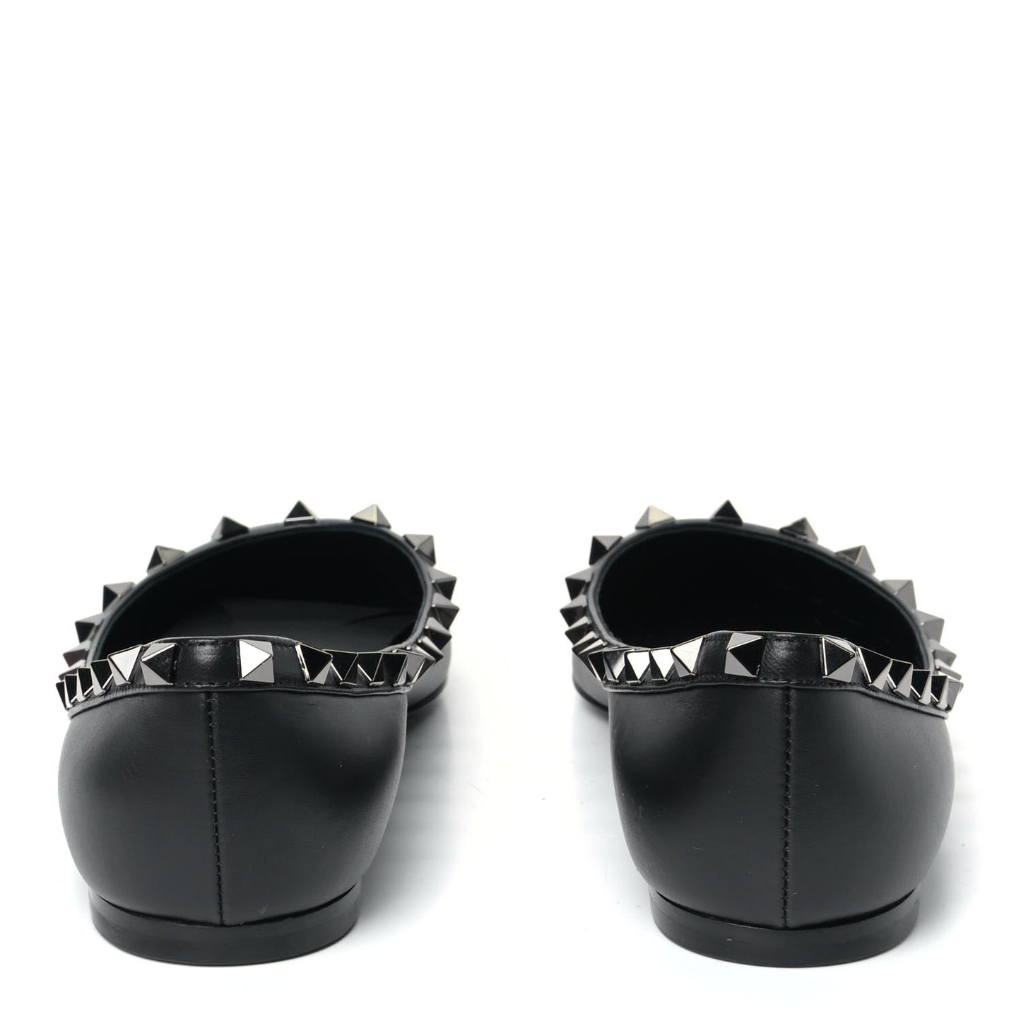 Calfskin Rockstud Ballerina Flats 36 Black