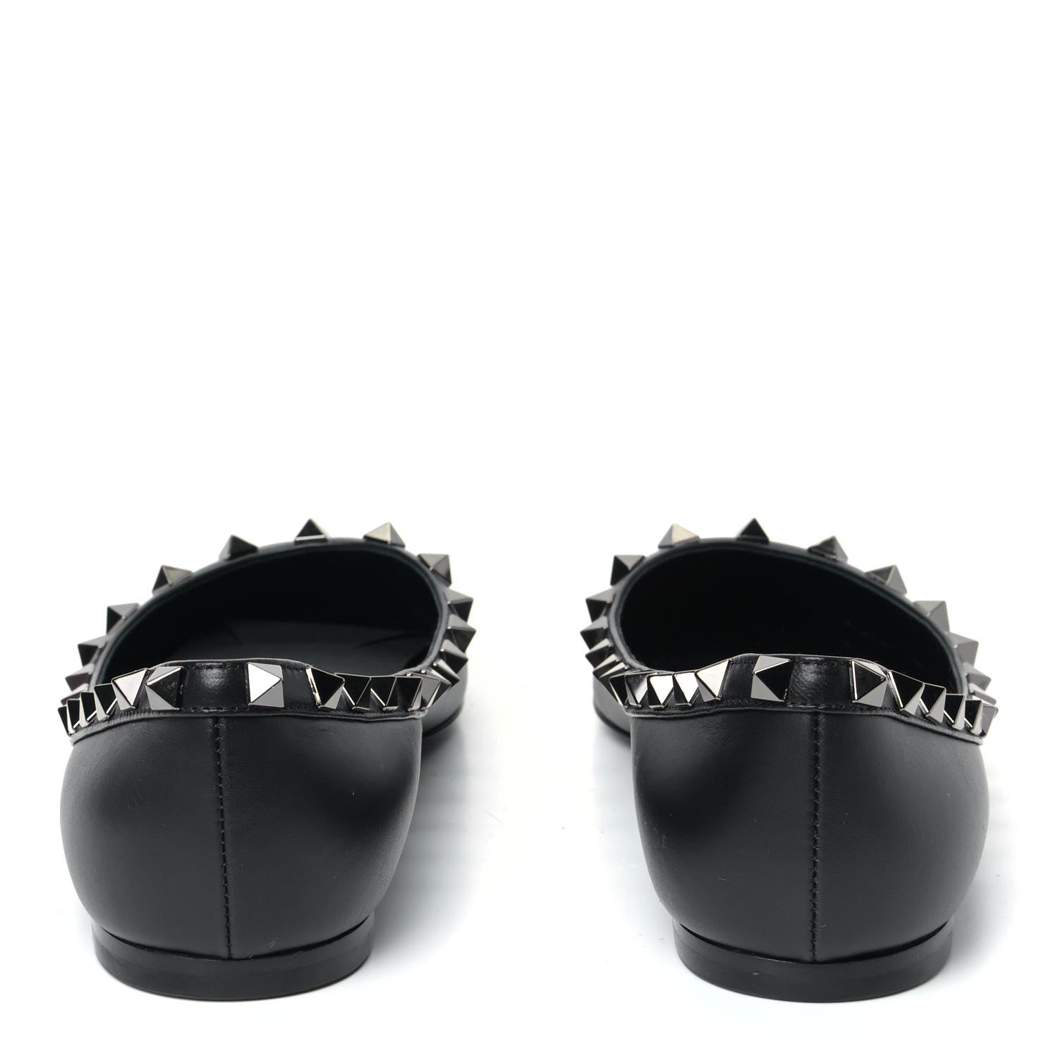 Valentino Garavani Calfskin Rockstud Ballerina Flats 36 Black 5 of 11