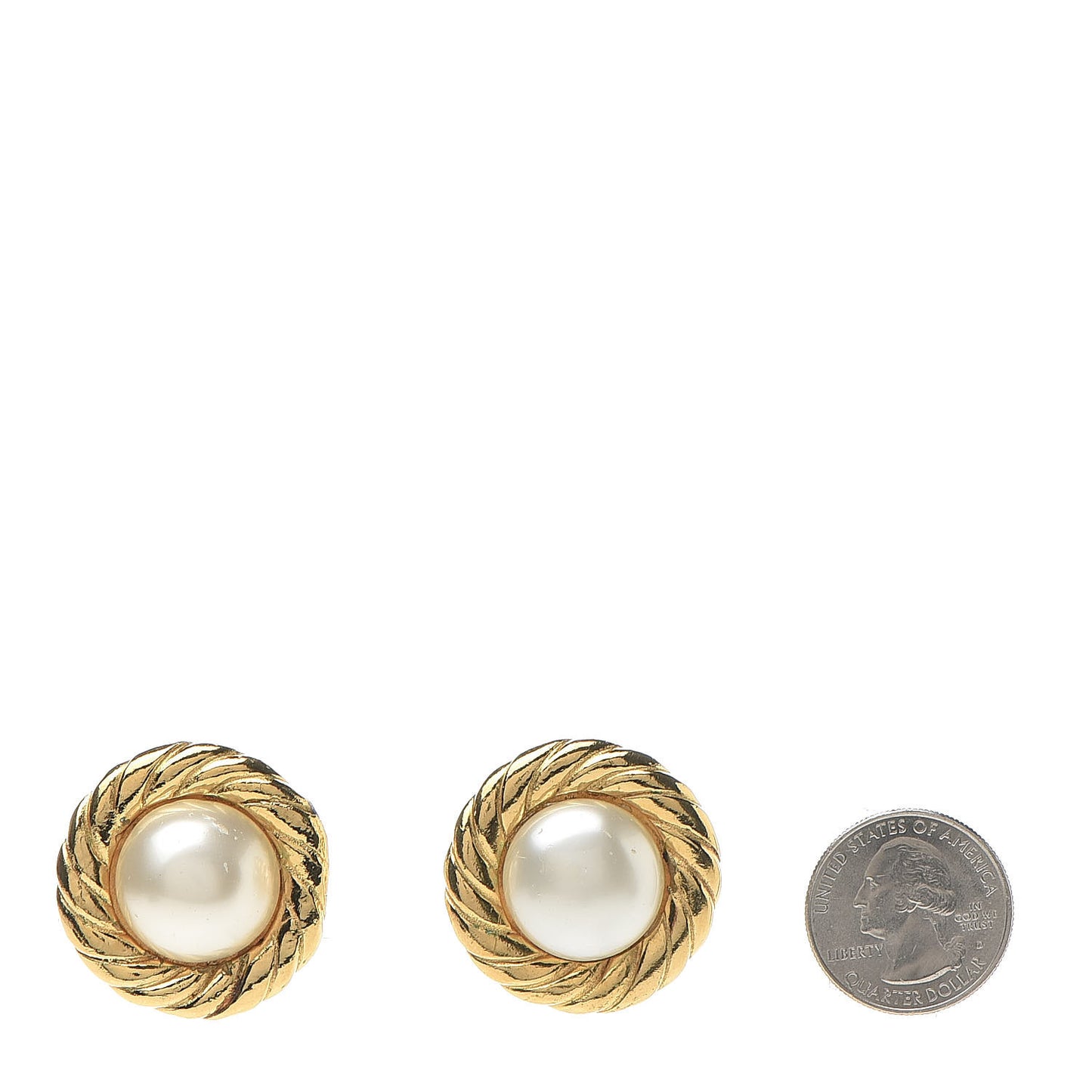 Pearl Clip On Earrings Gold