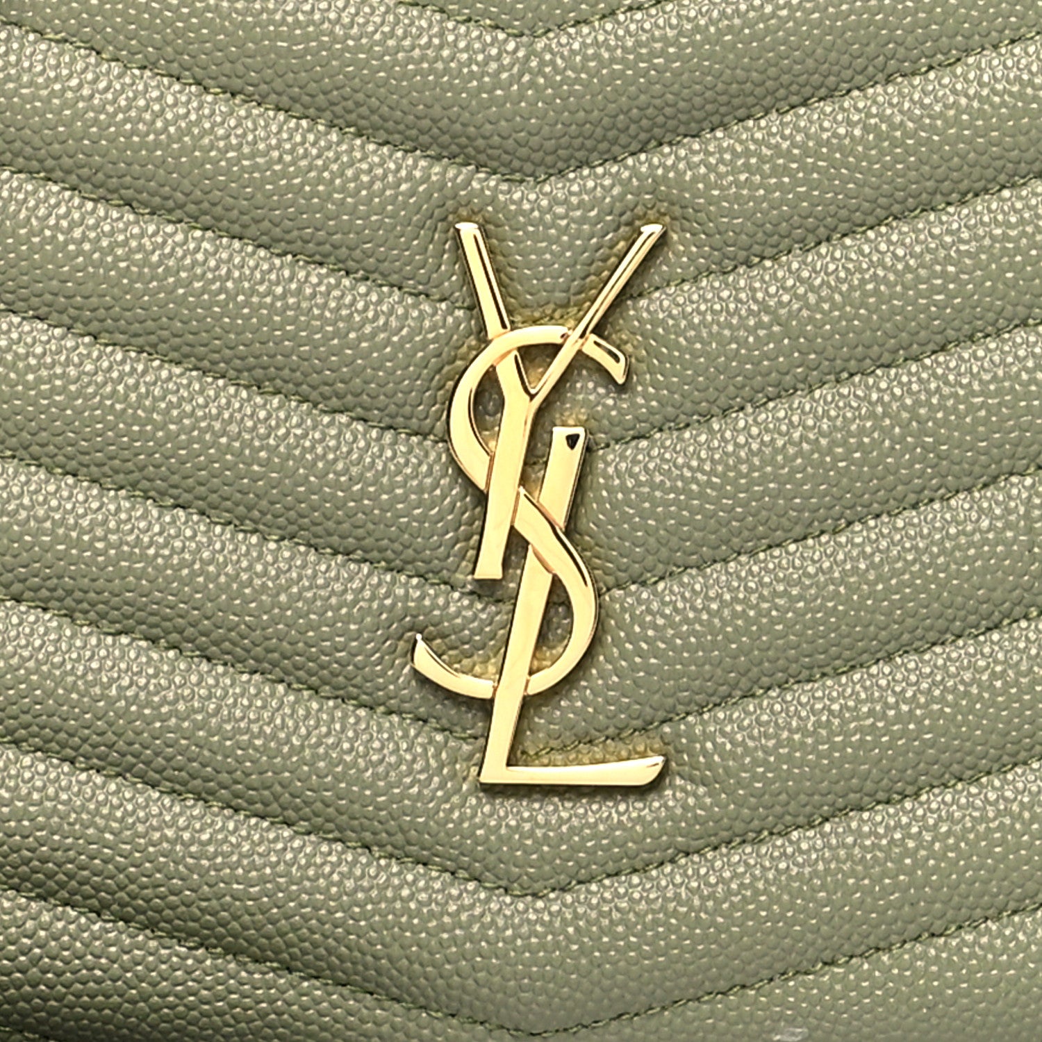 Saint Laurent Grain De Poudre Matelasse Monogram Mini Lou Camera Bag Light Sage 9 of 9
