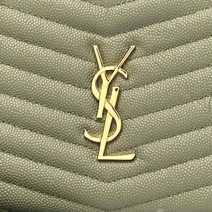 Saint Laurent Grain De Poudre Matelasse Monogram Mini Lou Camera Bag Light Sage 9 of 9