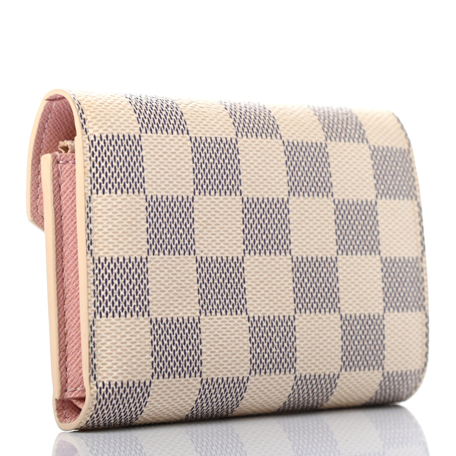 Louis Vuitton Damier Azur Victorine Wallet Rose Ballerine 3 of 7