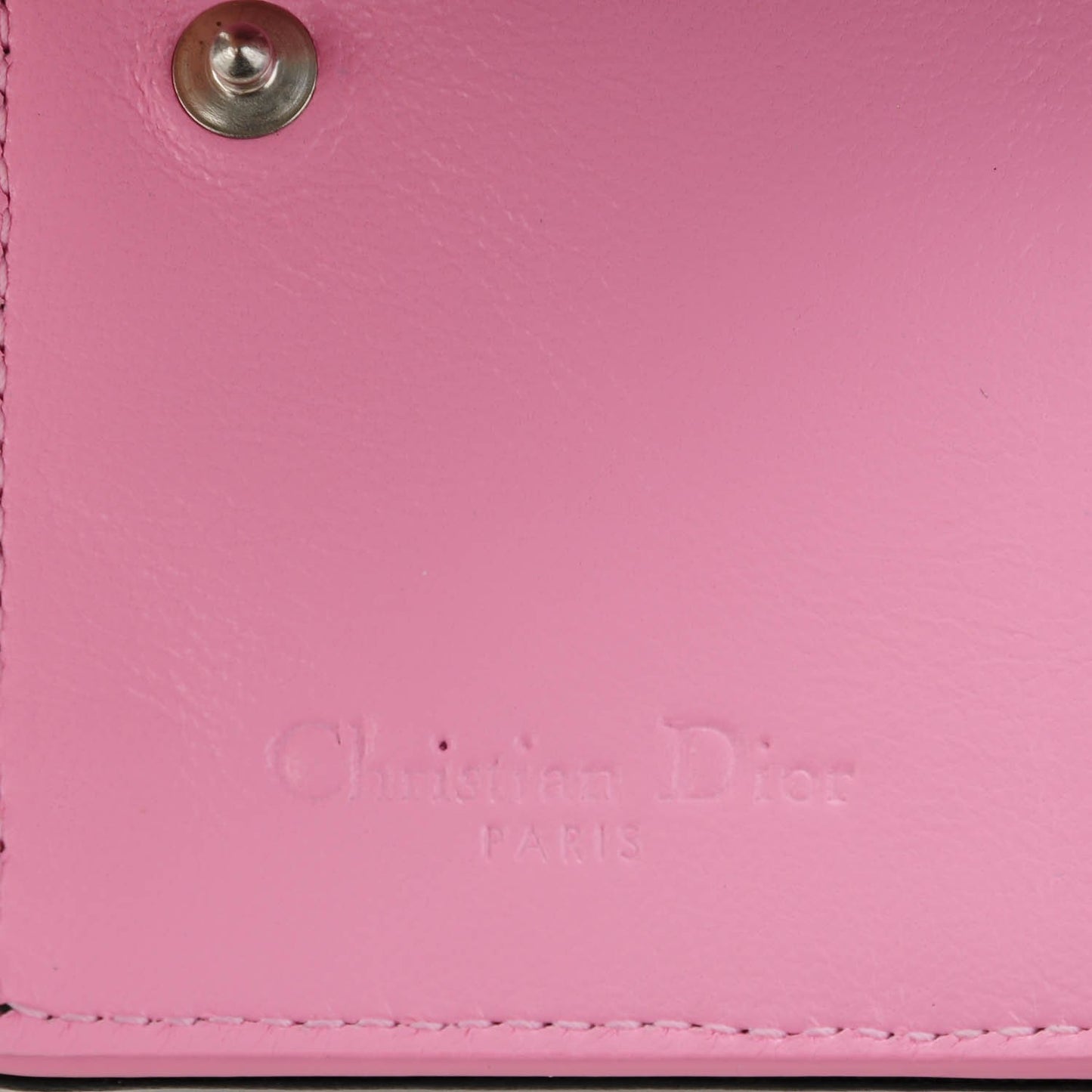 Lambskin Cannage Bi-Color Small Lady Dior Flap Card Holder Black Pink