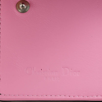 Christian Dior Lambskin Cannage Bi-Color Small Lady Dior Flap Card Holder Black Pink 5 of 8