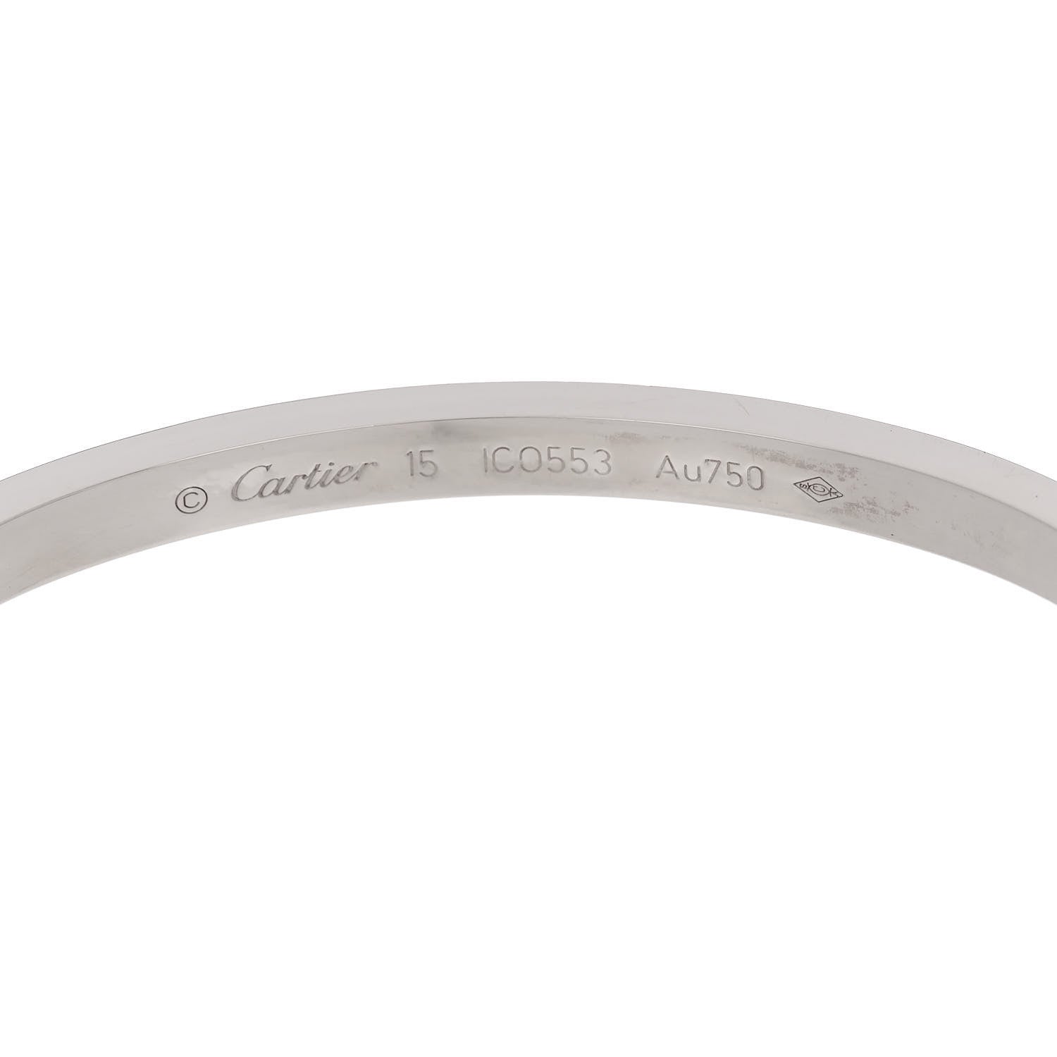 Cartier 18K White Gold Small LOVE Bracelet 15 6 of 7