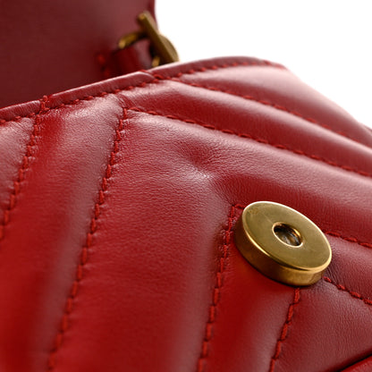 Gucci Calfskin Matelasse GG Marmont 2.0 Coin Purse On A Chain Hibiscus Red 7 of 9