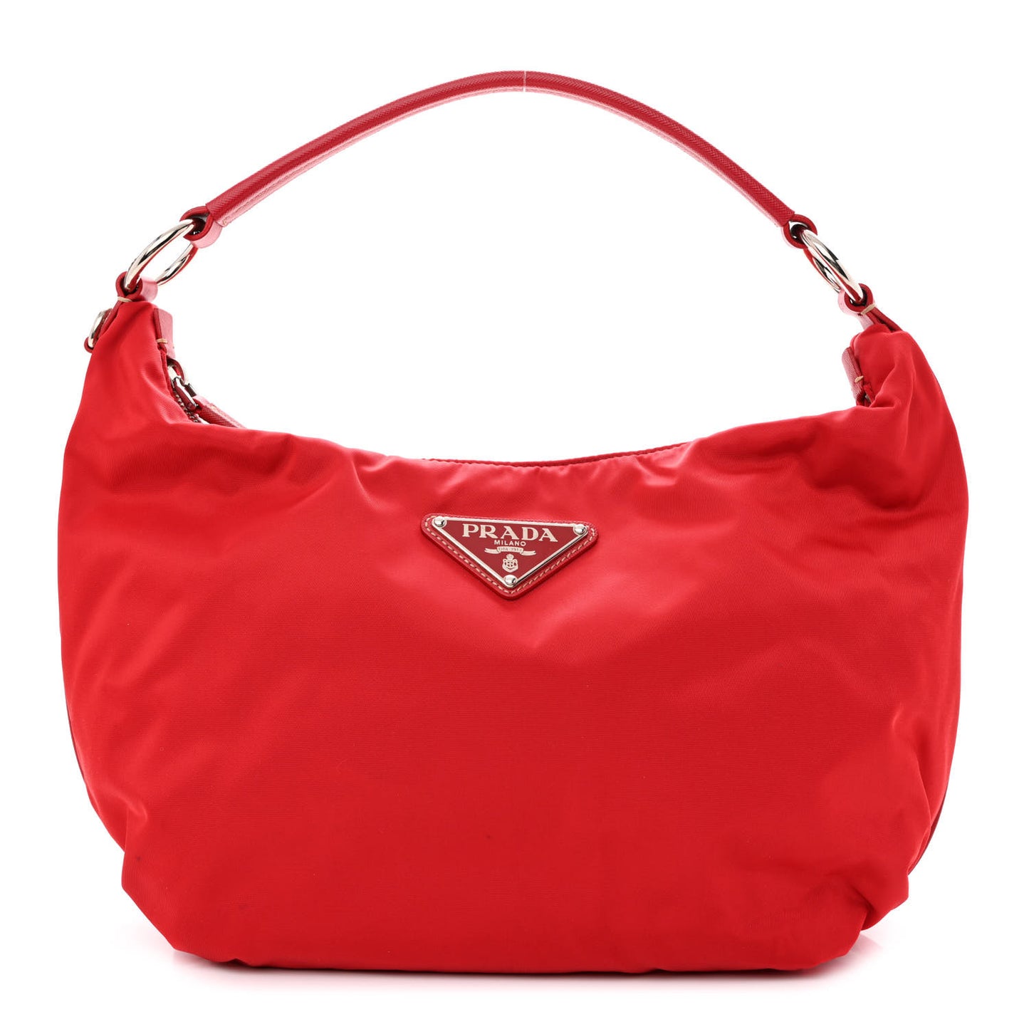 Tessuto Nylon Saffiano Sacca Shoulder Bag Rosso