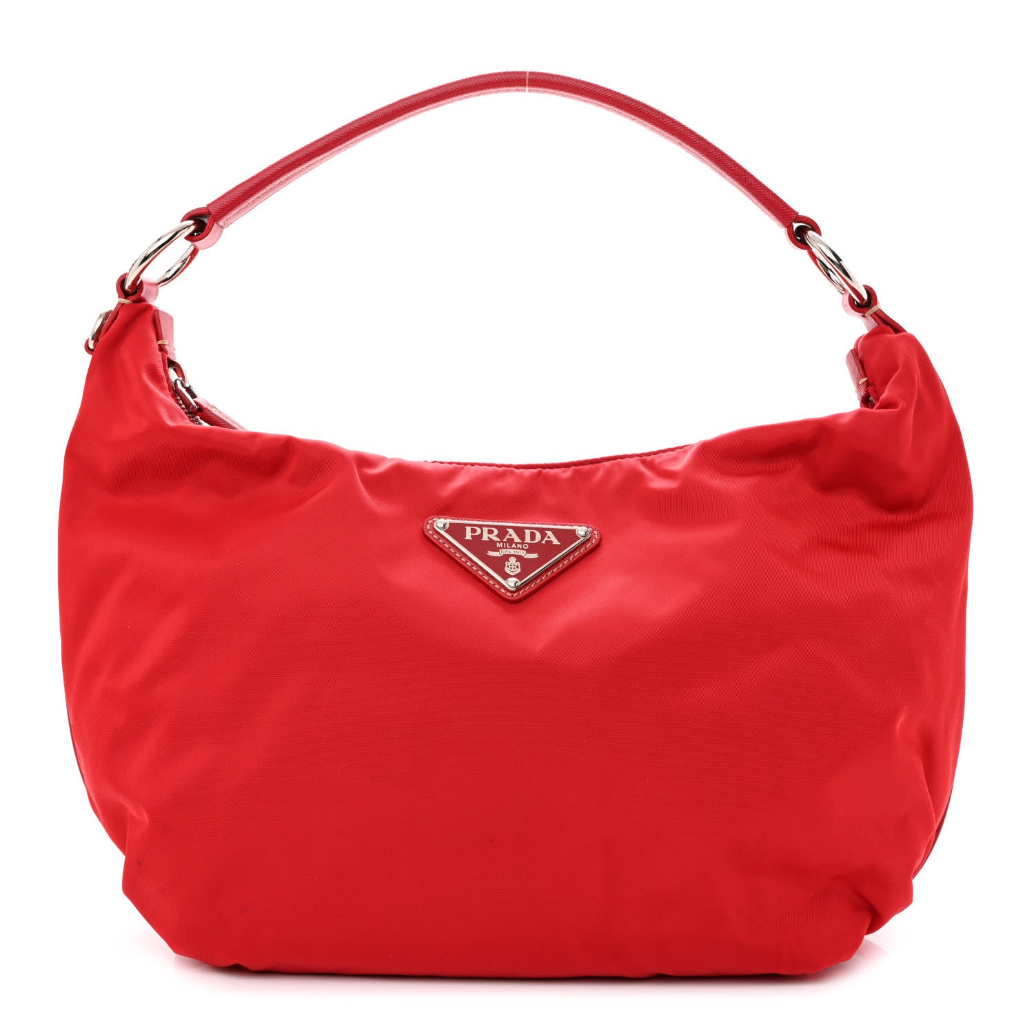 Prada Tessuto Nylon Saffiano Sacca Shoulder Bag Rosso 1 of 12