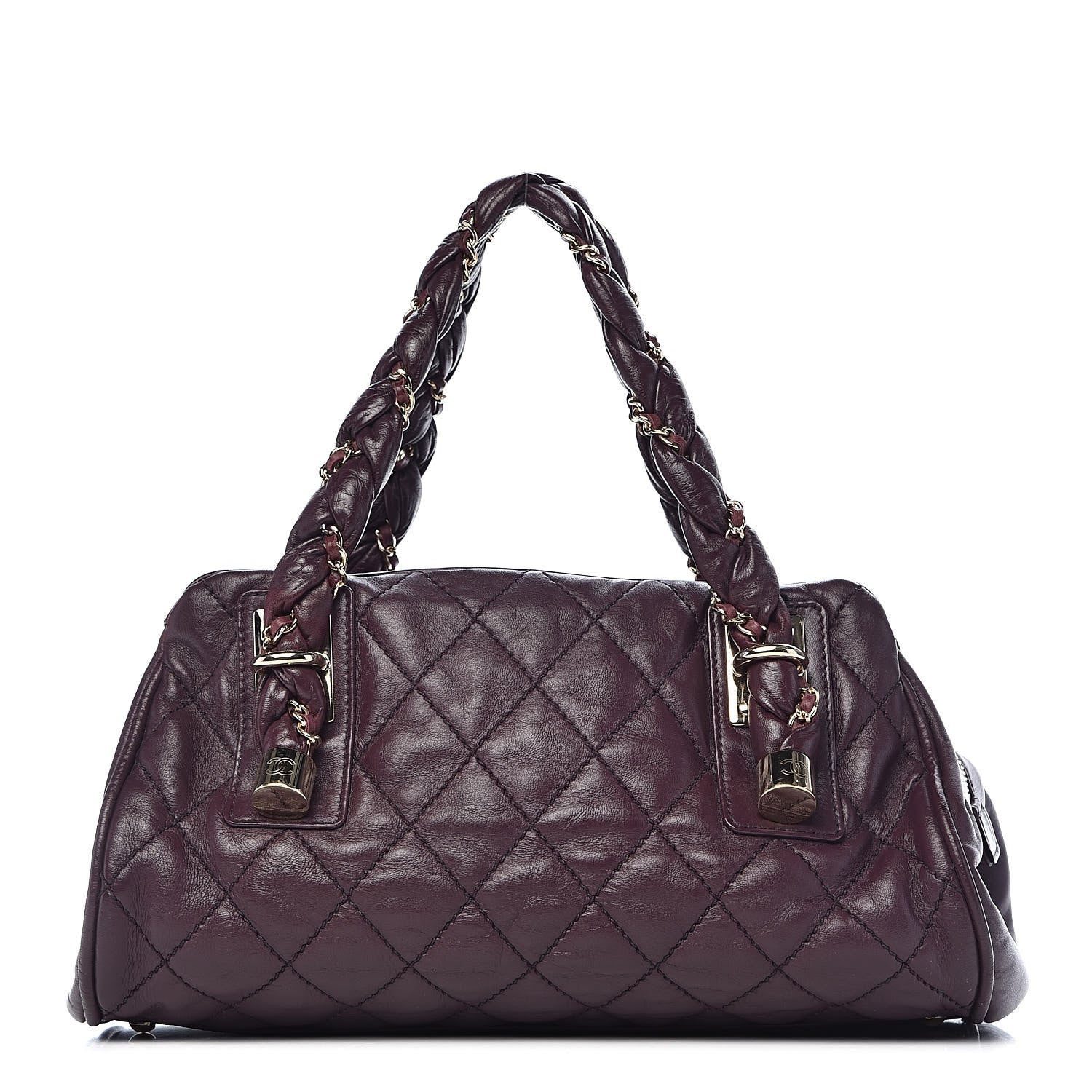 Chanel Lambskin Lady Braid Bowler Purple 1 of 11