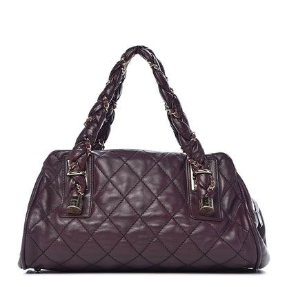 Chanel Lambskin Lady Braid Bowler Purple 1 of 11