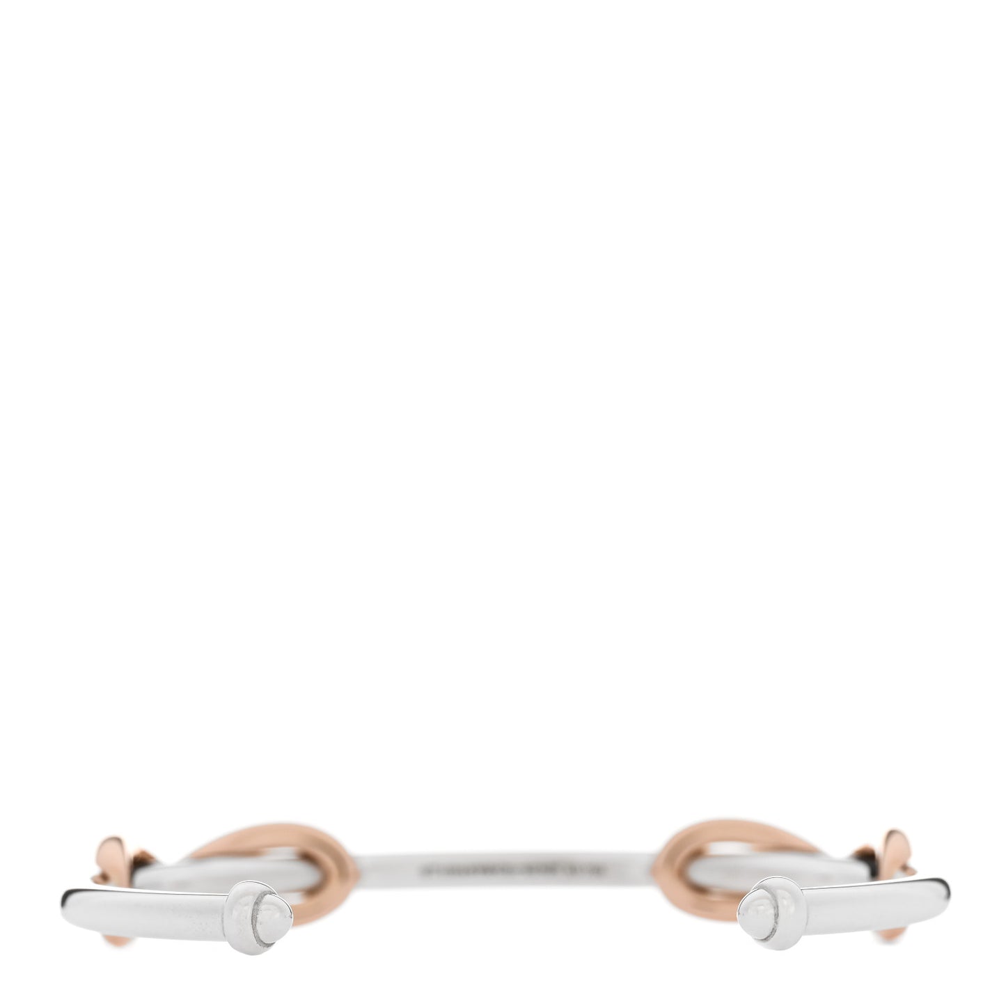 Sterling Silver 18K Rose Gold Double Infinity Cuff Bracelet