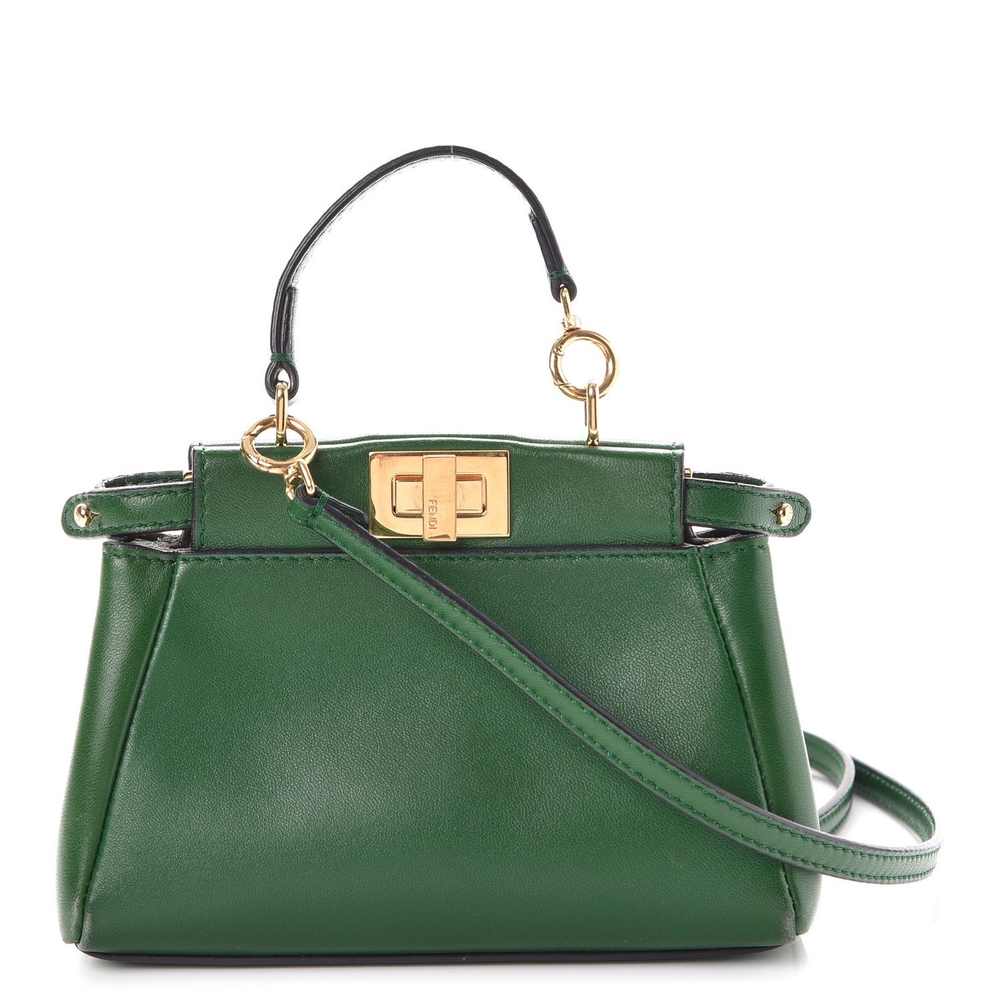 Shiny Nappa Micro Peekaboo Iconic Satchel Verde Smeraldo