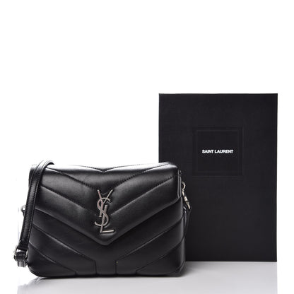 Saint Laurent Calfskin Y Quilted Monogram Toy Loulou Crossbody Bag Black 12 of 12