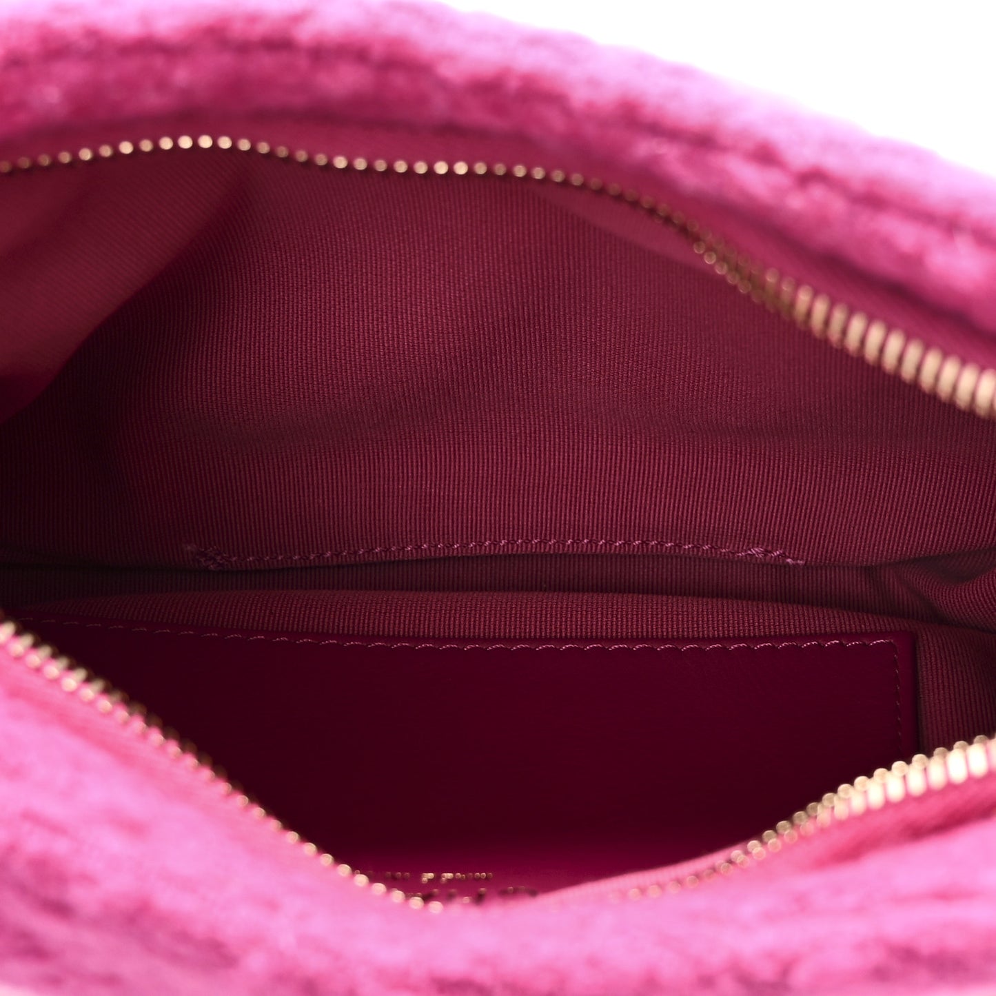 Cashmere Tweed Quilted CC Links Hobo Fuchsia