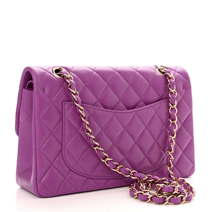 Chanel Lambskin Quilted Small Double Flap Purple 2 of 9