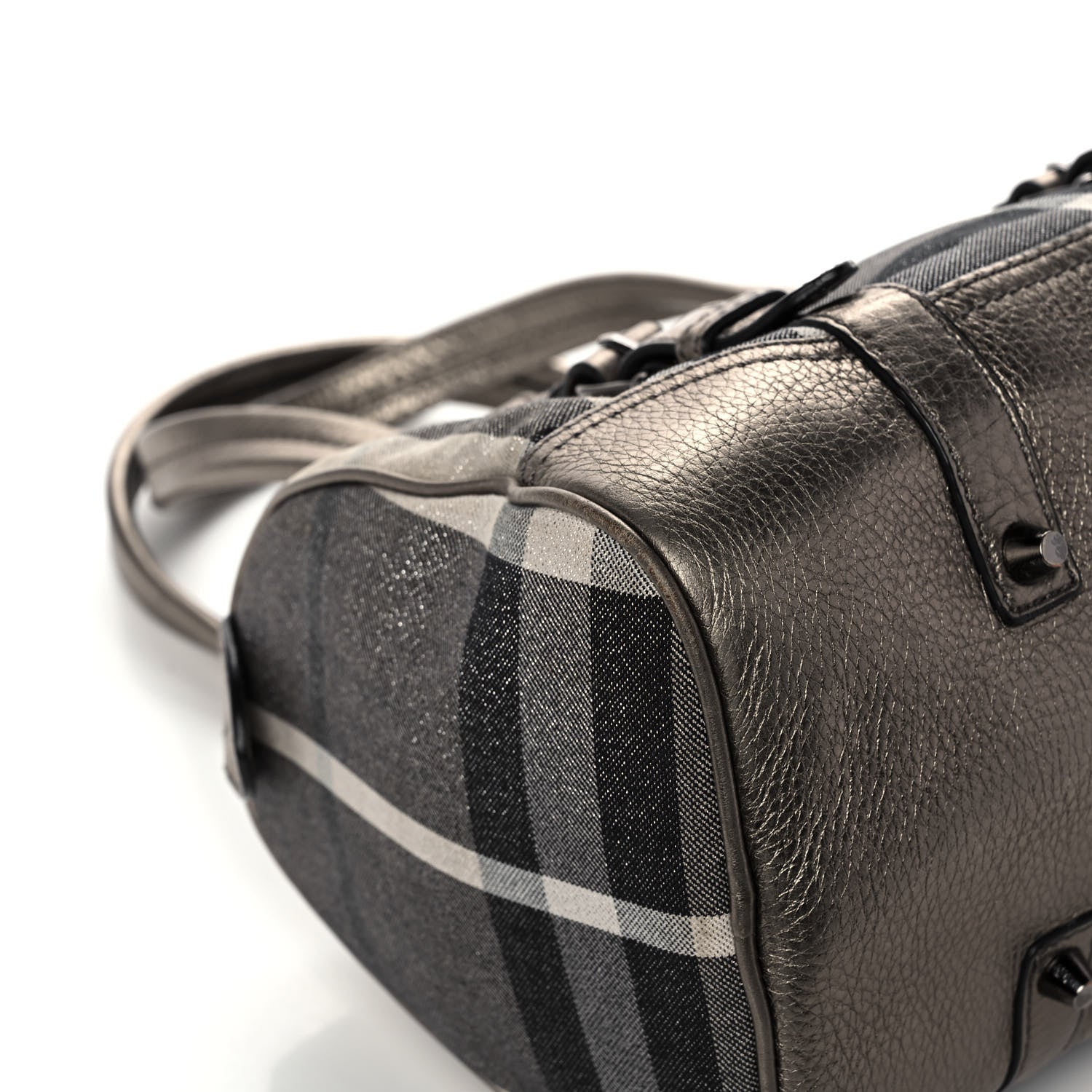 Burberry Metallic Shimmer Check Medium Alchester Bowling Bag 10 of 12