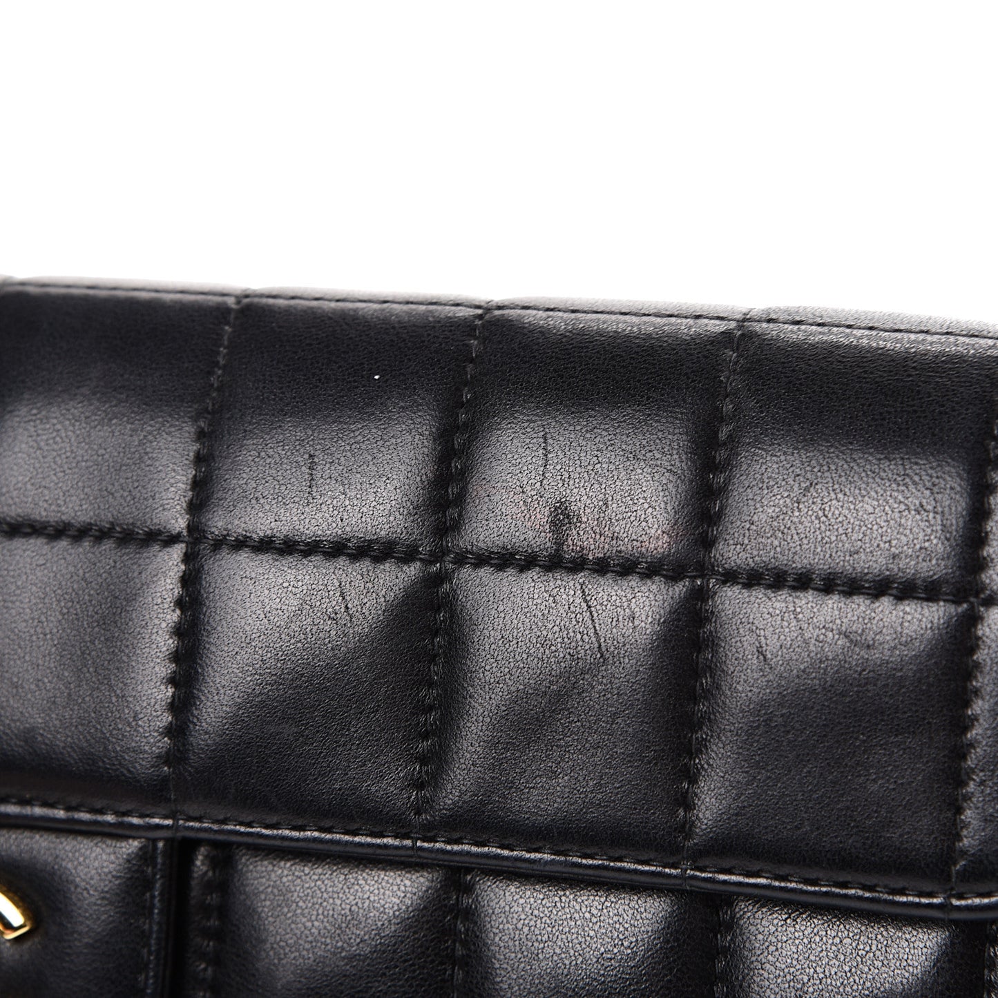 Lambskin East West Chocolate Bar Flap Black
