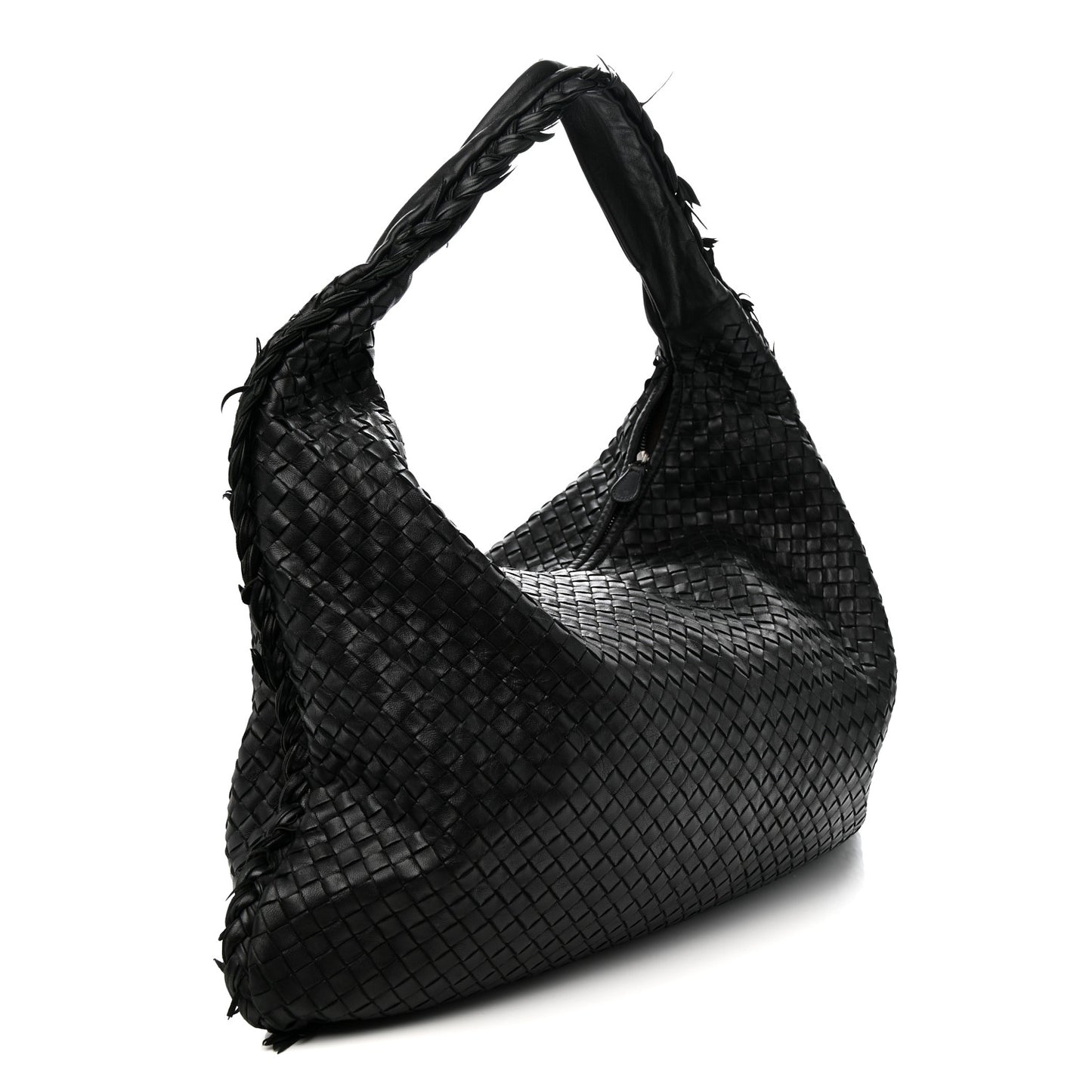 Nappa Intrecciato Fuzzy Maxi Veneta Hobo Black