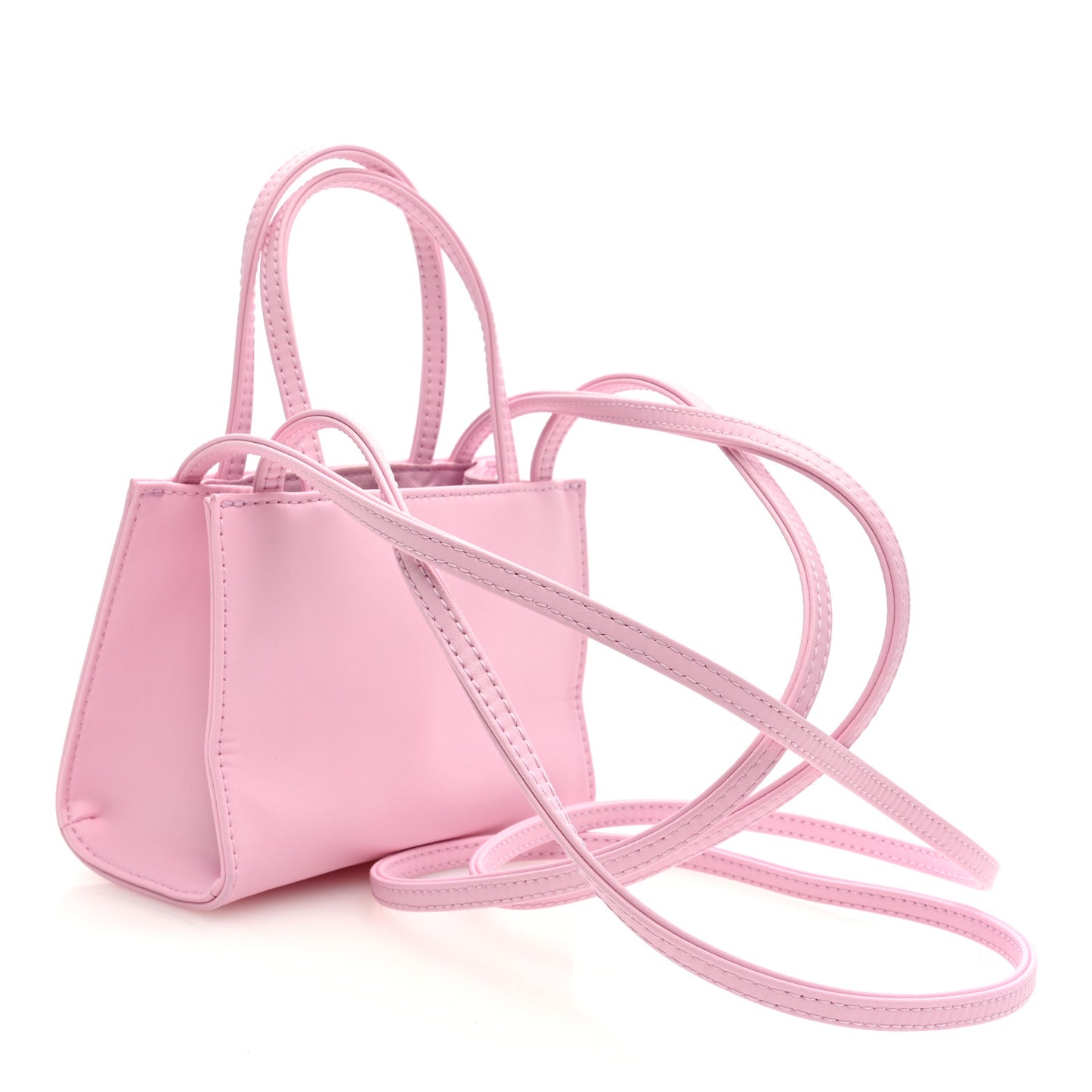 Vegan Leather Small Shopping Bag Bubblegum