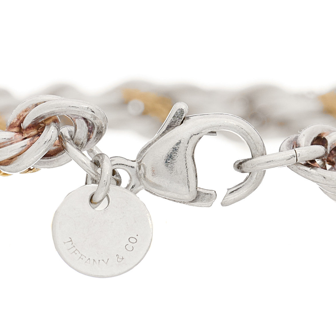 Sterling Silver 18K Yellow Gold Rope Chain Bracelet