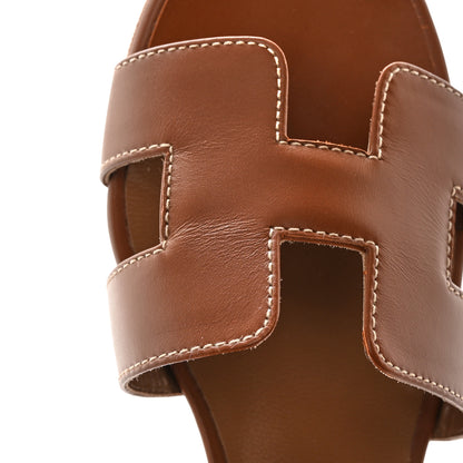 Hermes Calfskin Oasis Sandals 37.5 Gold 14 of 14