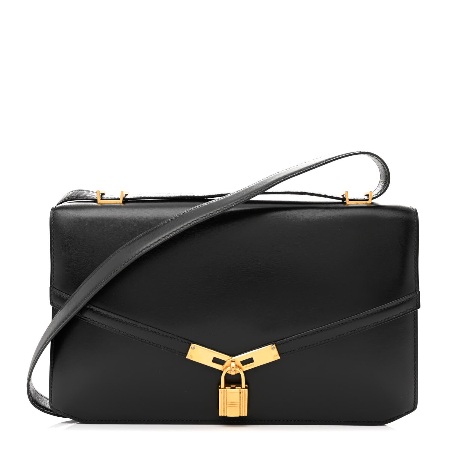 Hermes Box Kelly Cadena Lock Shoulder Bag Black 1 of 14