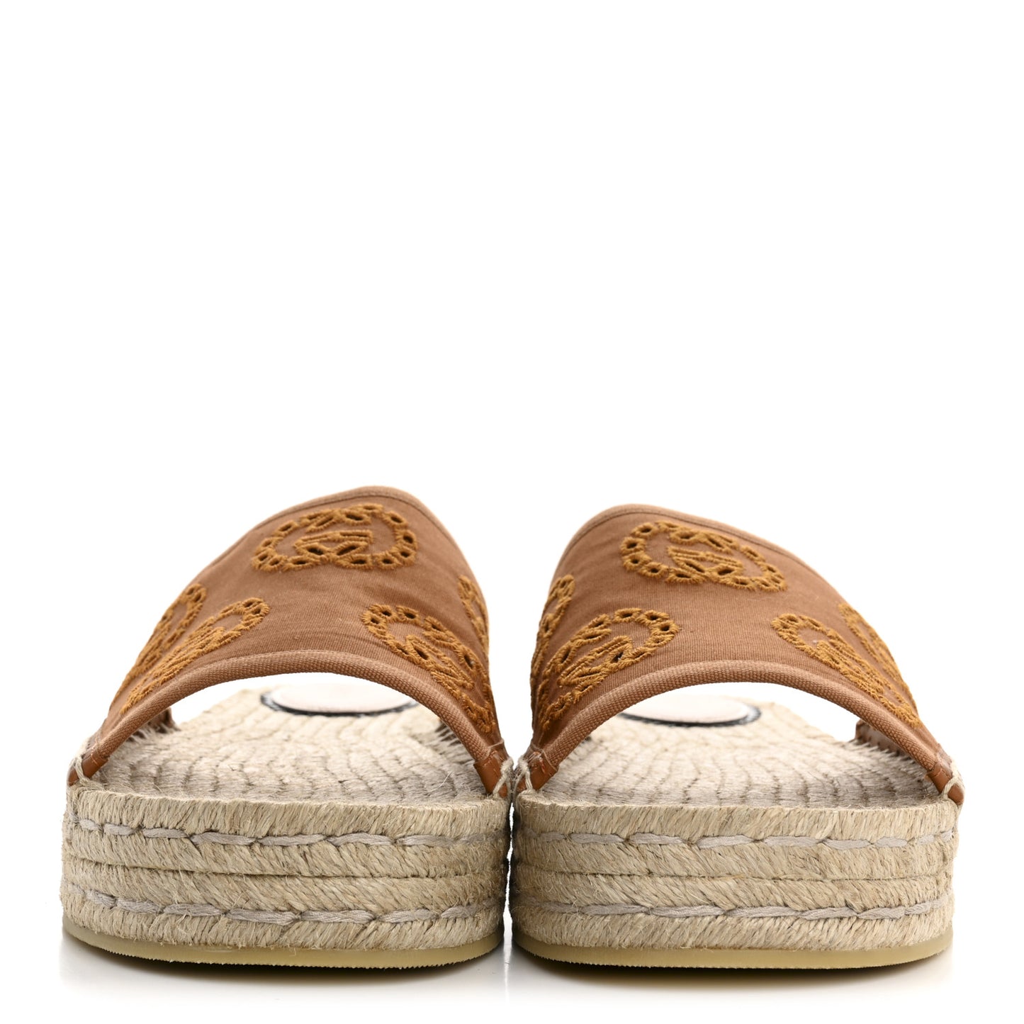 Canvas Interlocking G Damita Espadrille Sandals 39 Blondie Cognac