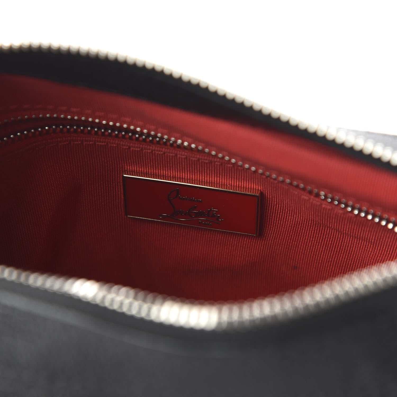 Christian Louboutin Calfskin Studded Shoulder Bag Black 8 of 9