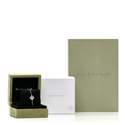 Van Cleef & Arpels 18K Yellow Gold Mother of Pearl Sweet Alhambra Bracelet 4 of 4