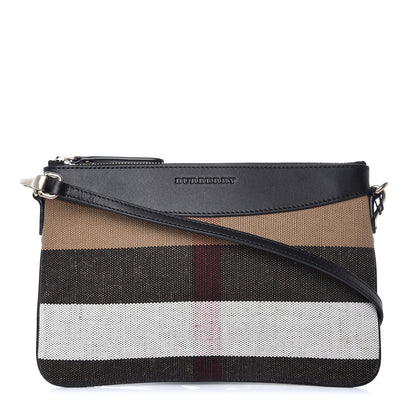 Burberry Mega Check Peyton Crossbody Clutch Bag Black 1 of 8