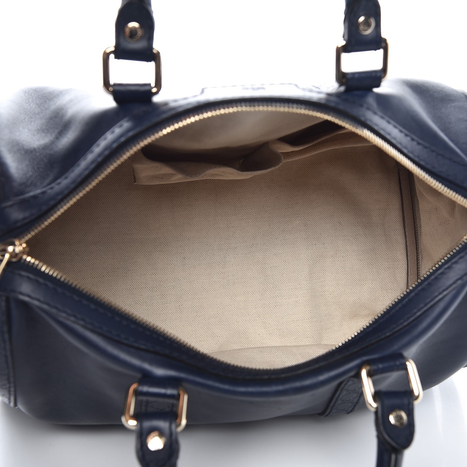 Gucci Calfskin Microguccissima Trim Medium Joy Boston Navy Blue 6 of 15