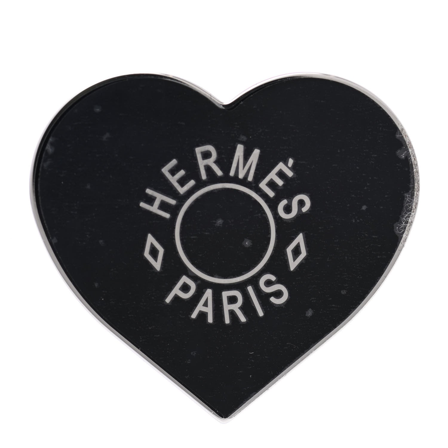 Hermes Palladium Coeur Scarf Ring Black 1 of 4
