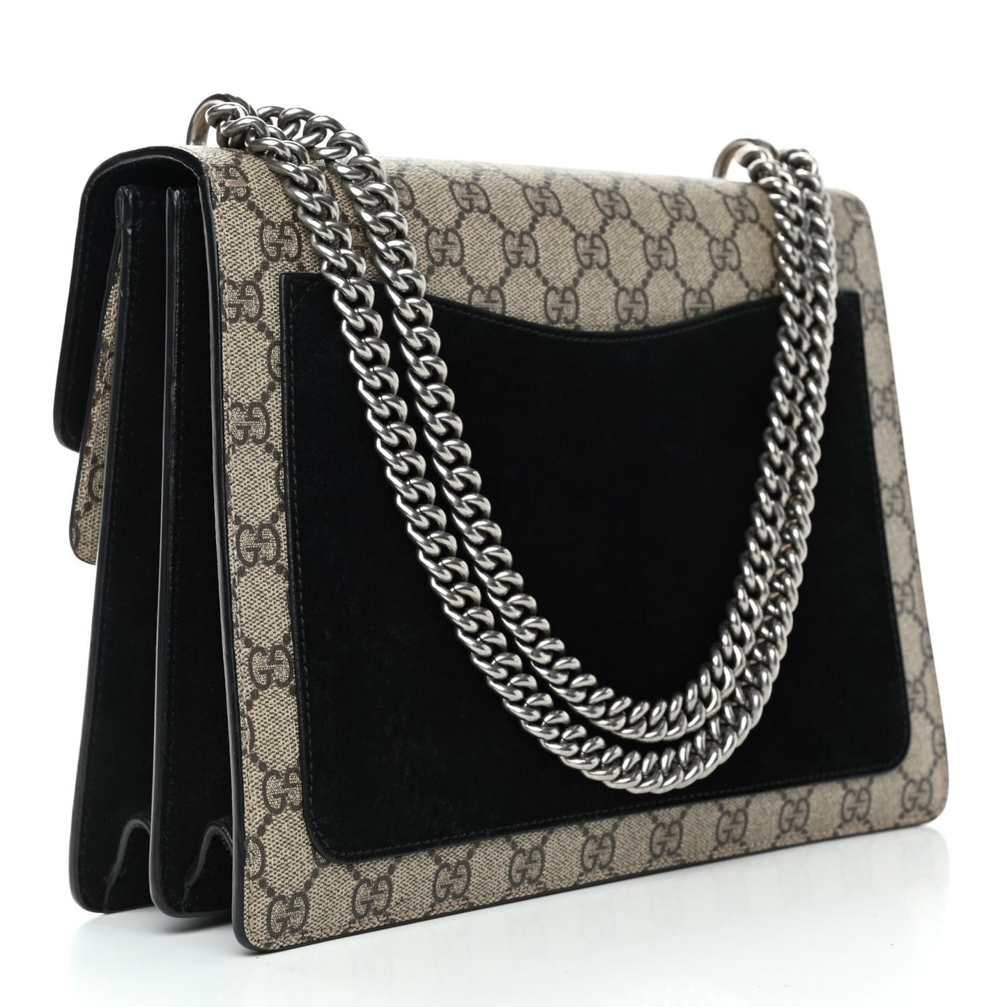 GG Supreme Monogram Medium Dionysus Shoulder Bag Black