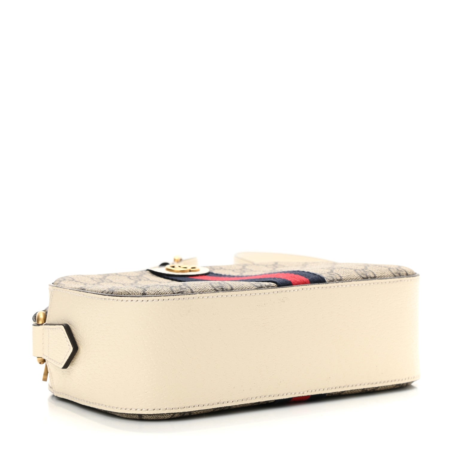 Gucci GG Supreme Monogram Textured Calfskin Web Small Ophidia Camera Bag Beige Ebony Mystic White 4 of 11