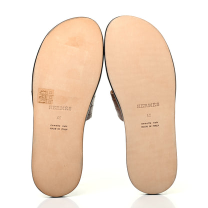 Hermes Matte Niloticus Crocodile Mens Izmir Sandals 42 Cacao 5 of 7
