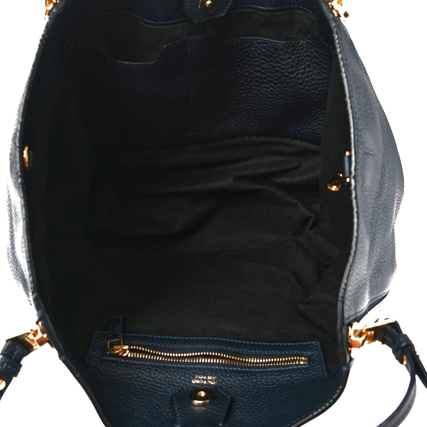 Tom Ford Grained Calfskin Sedgwick Medium Zipper Tote Sapphire Blue 5 of 10