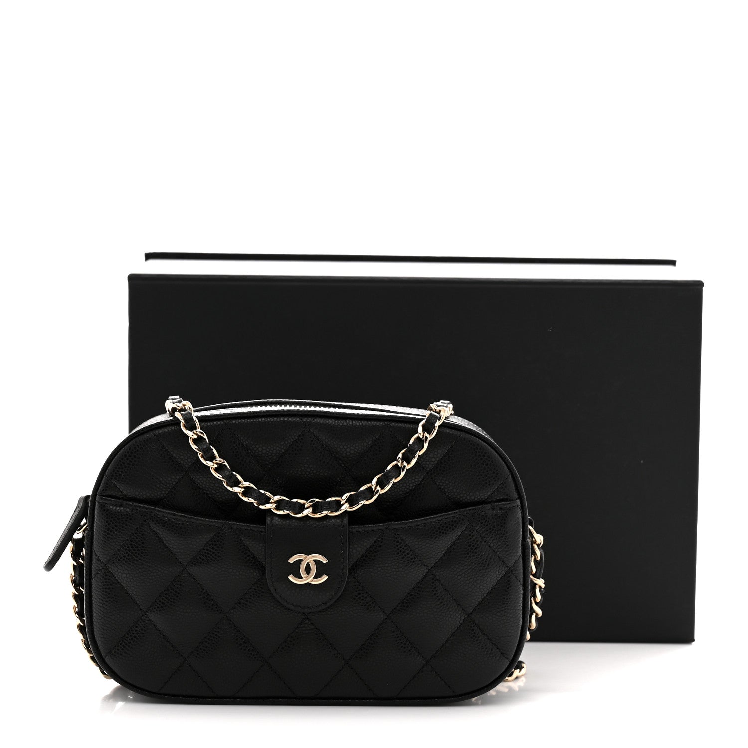 Chanel Caviar Quilted Chain Camera Bag Black 11 of 11