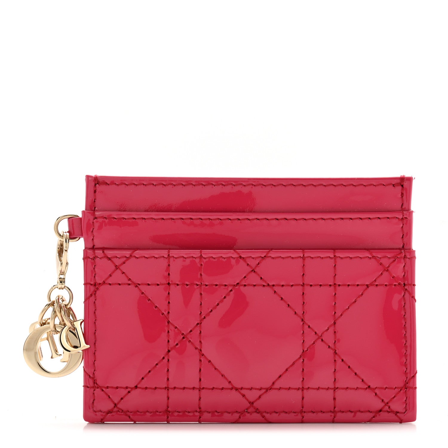 Christian Dior Patent Cannage Lady Dior Card Holder Pink 1 of 7