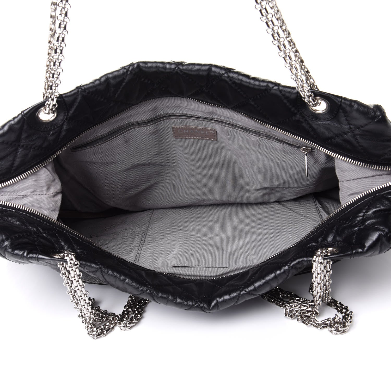 Chanel Glazed Calfskin Quilted Surpique Carryall Black 4 of 9