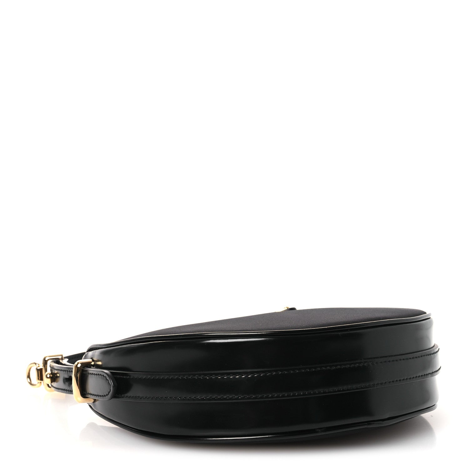 Prada Re-Nylon Spazzolato Mini Arque Shoulder Bag Black 4 of 10