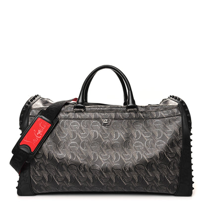 Christian Louboutin Toile Monogram Calfskin Printed Spikes Sneakender Duffle Black 1 of 14
