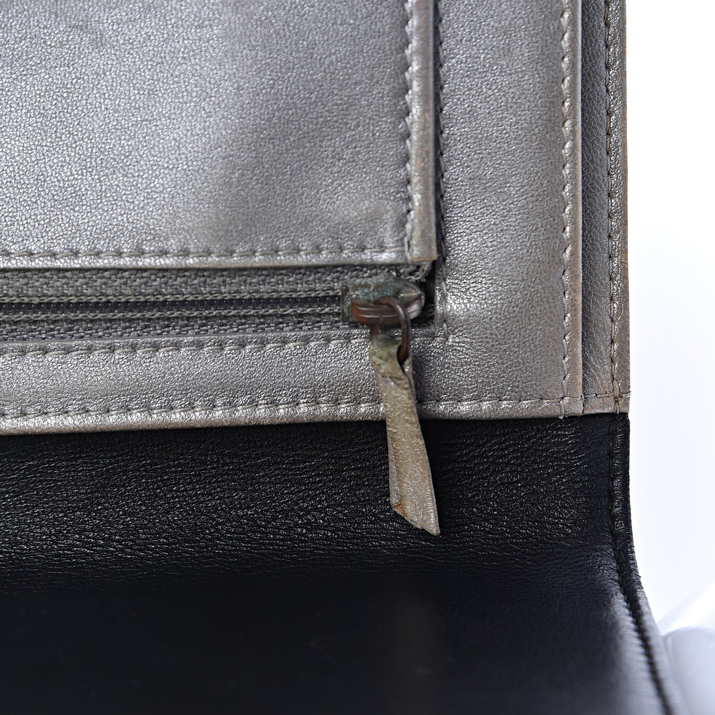 Lambskin Camellia Embossed Large Flap Wallet Black