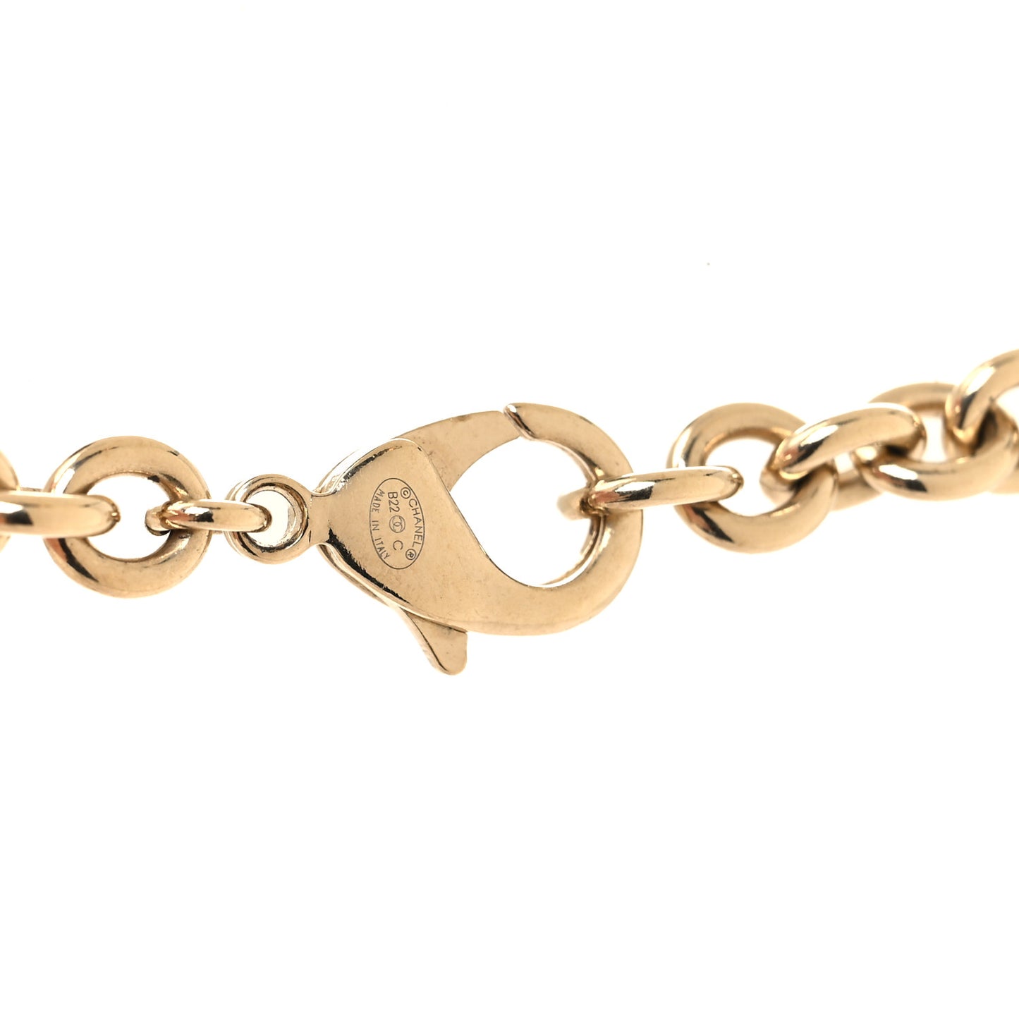 Metal CC Heart Locket Necklace Gold