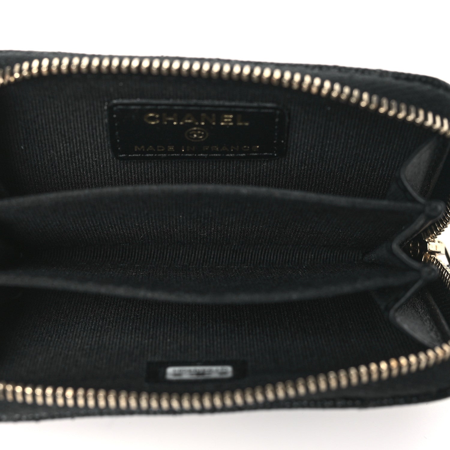 Chanel Shiny Caviar Quilted Strass CC Zip Coin Purse Black 5 of 8
