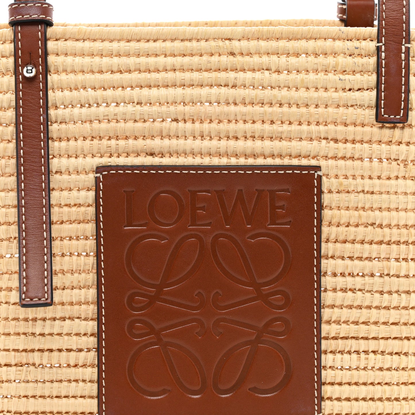 Raffia Small Square Basket Tote Bag Natural Tan