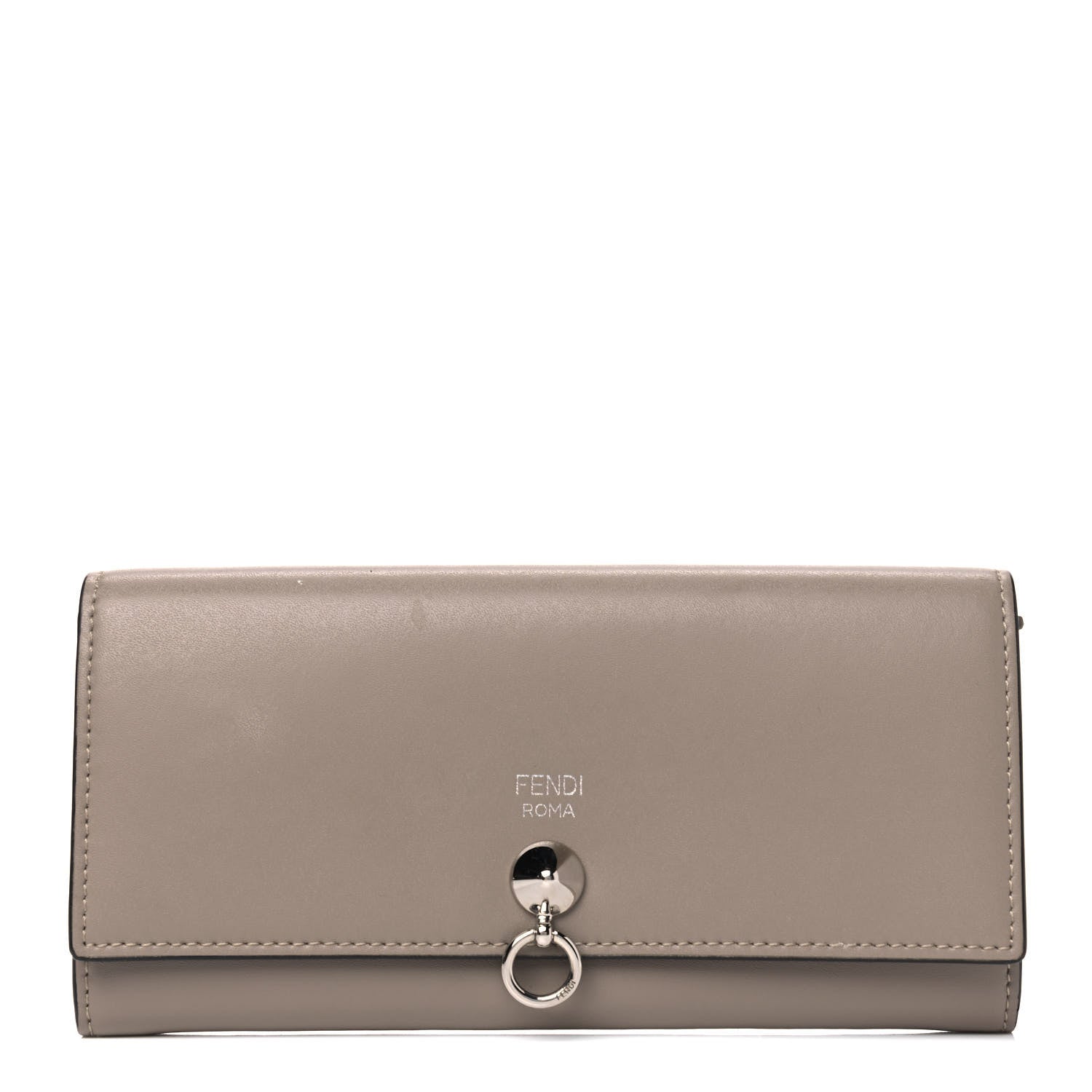 Fendi Vitello Liberty Century Lucido By The Way Continental Wallet Tortora 1 of 5