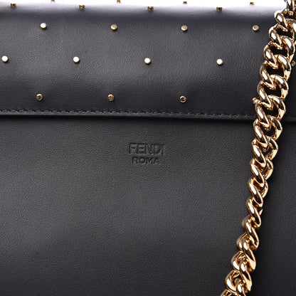 Fendi Vitello Liberty F is Studded Small Kan I Shoulder Bag Black 10 of 13
